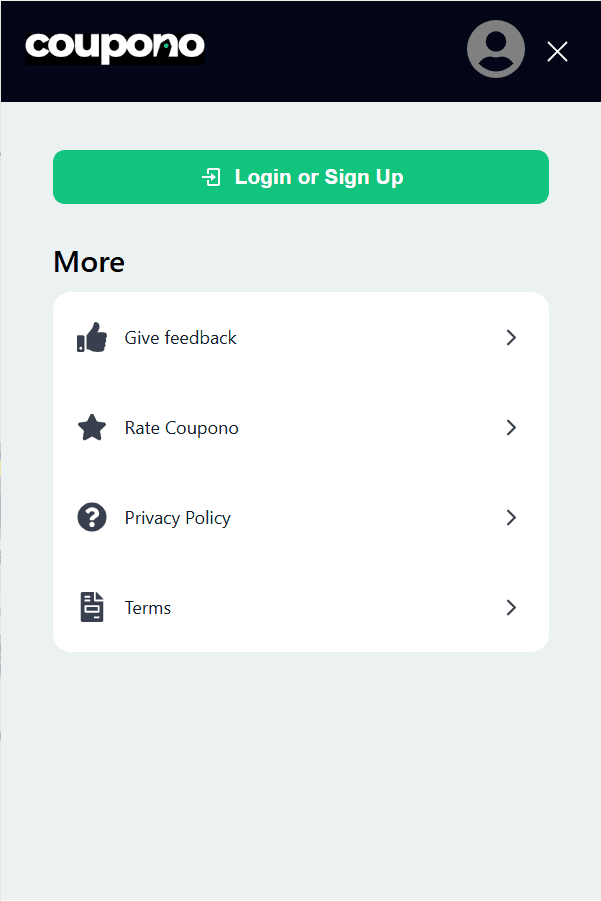Clean, minimal interface with valid offers