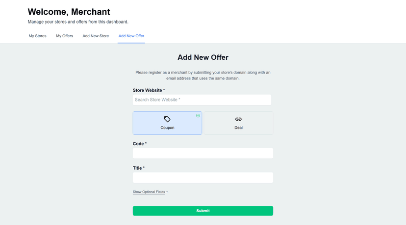 Update Your Coupons Anytime